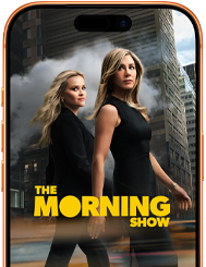 Ein iPhone 17 Pro Display zeigt die Apple TV+ Serie The Morning Show.