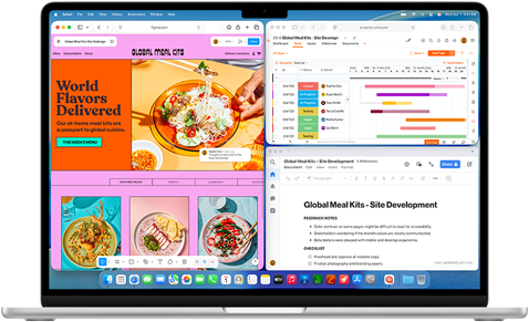 MacBook Air mit mehreren geöffneten Apps