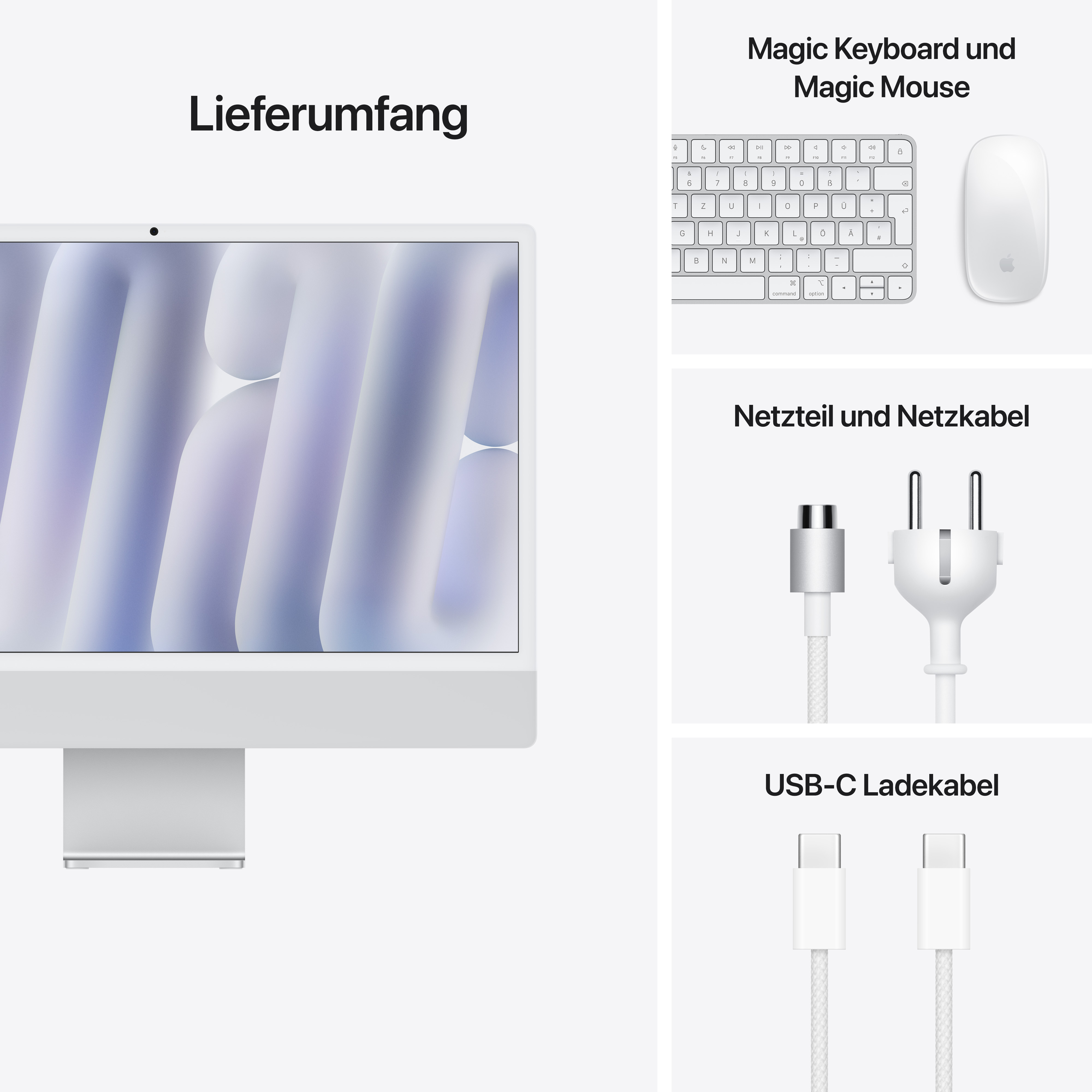 Imac m4 chip 2 port 24 in silber ansicht 9