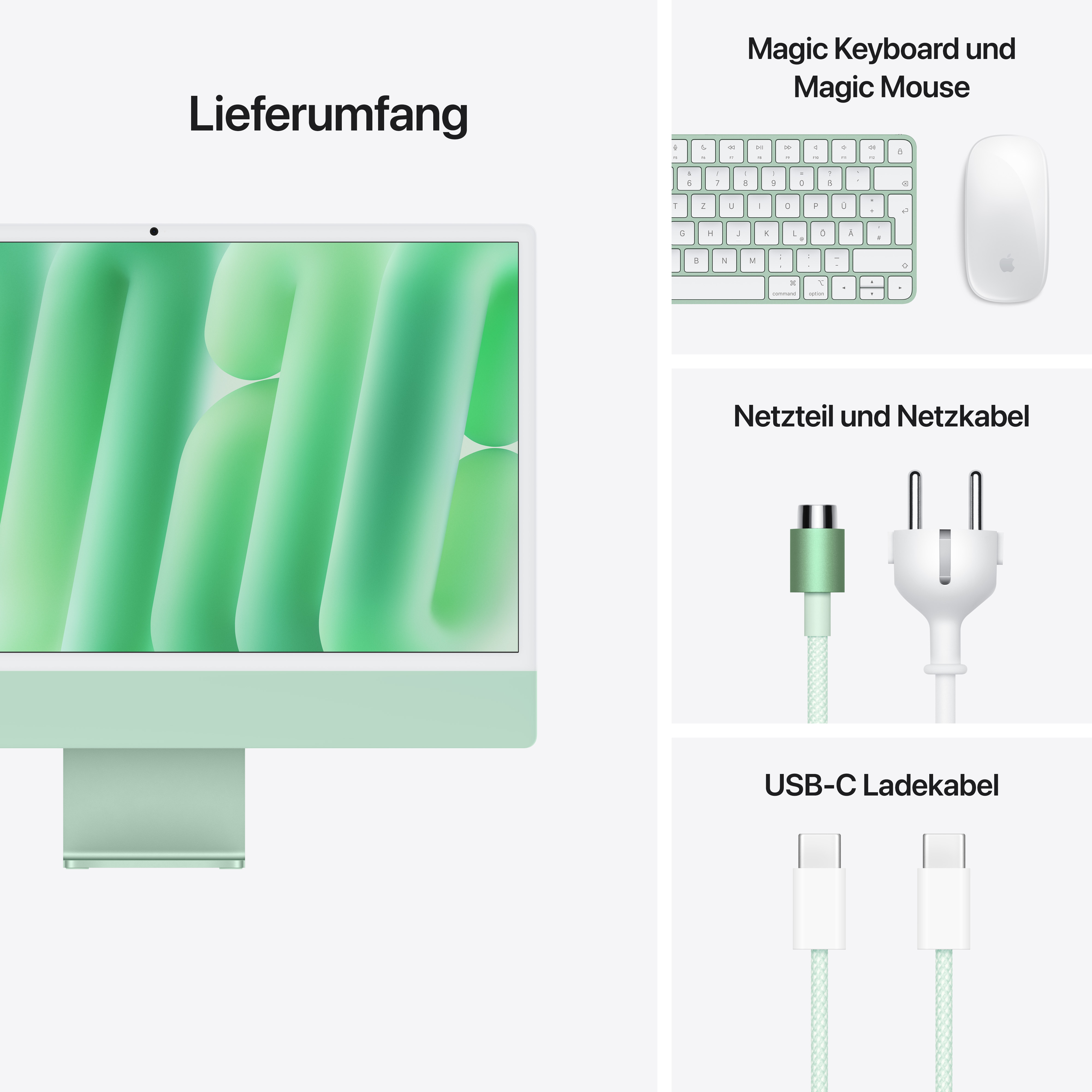 Imac m4 chip 2 port 24 in grün ansicht 9