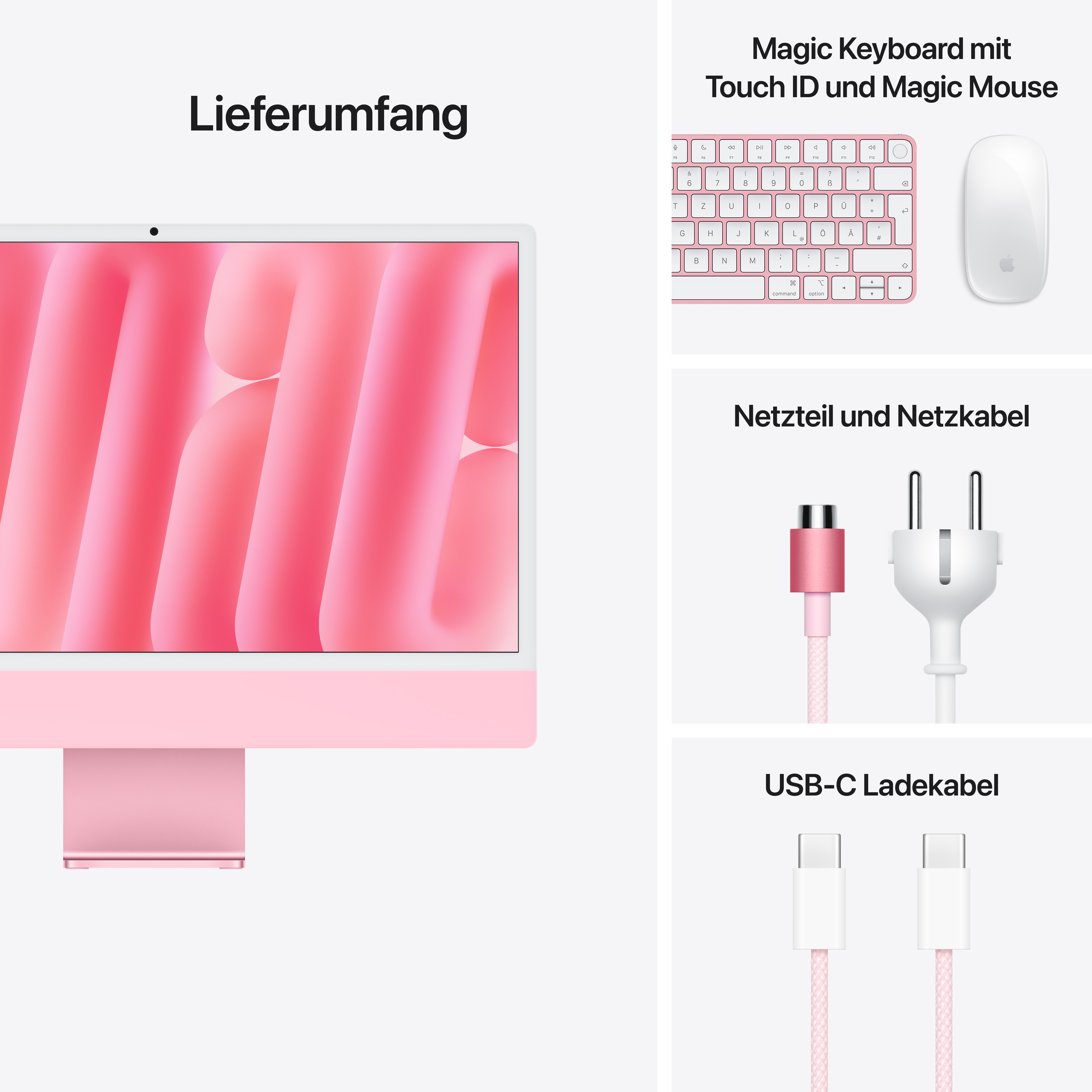 Imac m4 pro chip 4 port 24 in pink ansicht 9
