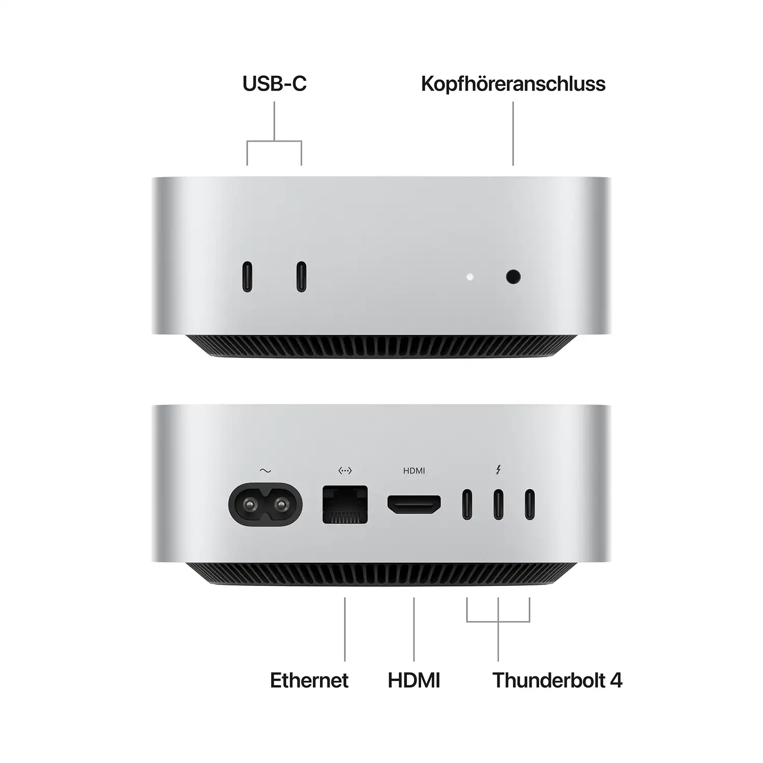 Mac mini with m4 silber ansicht 2