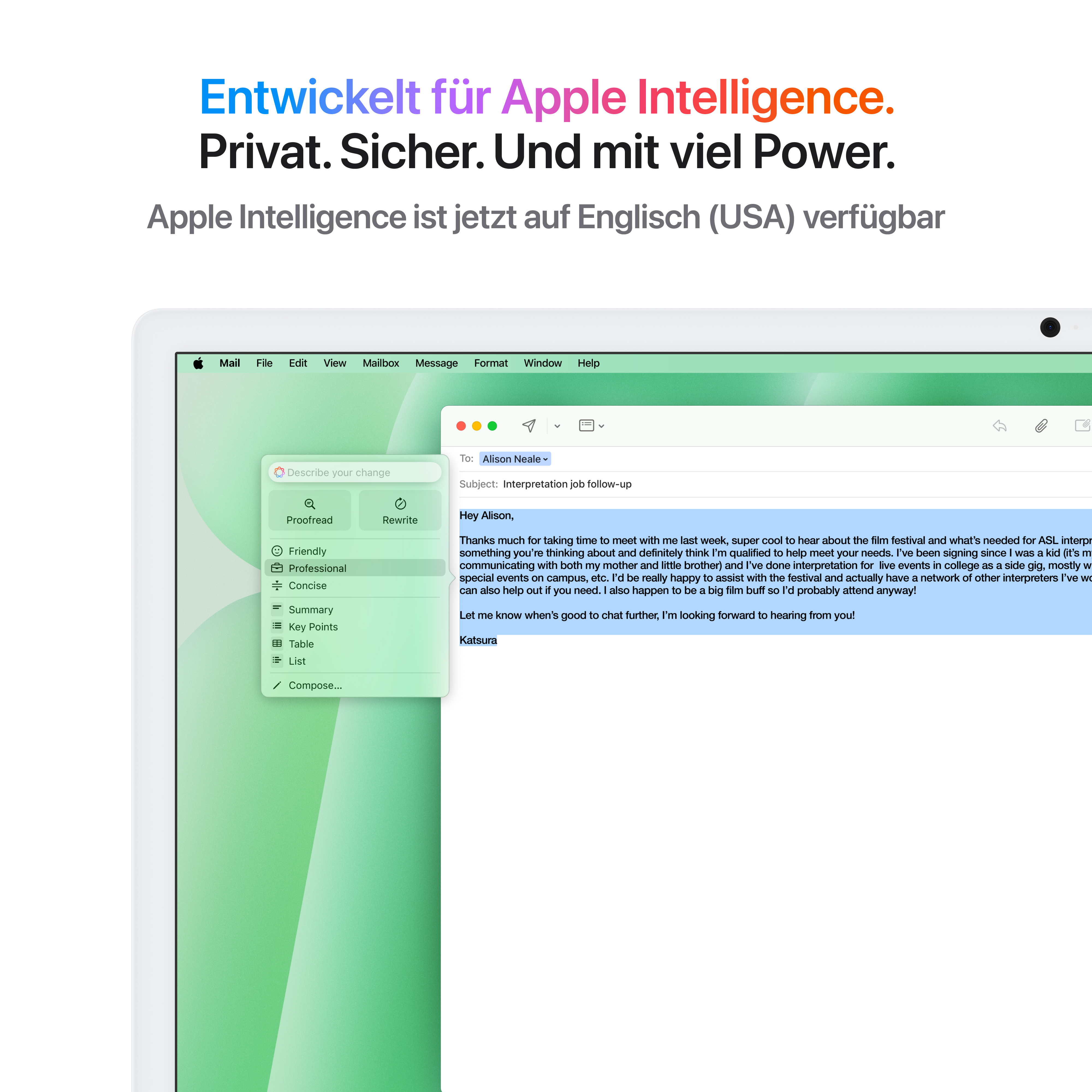 Imac m4 pro chip 4 port 24 in grün ansicht 5